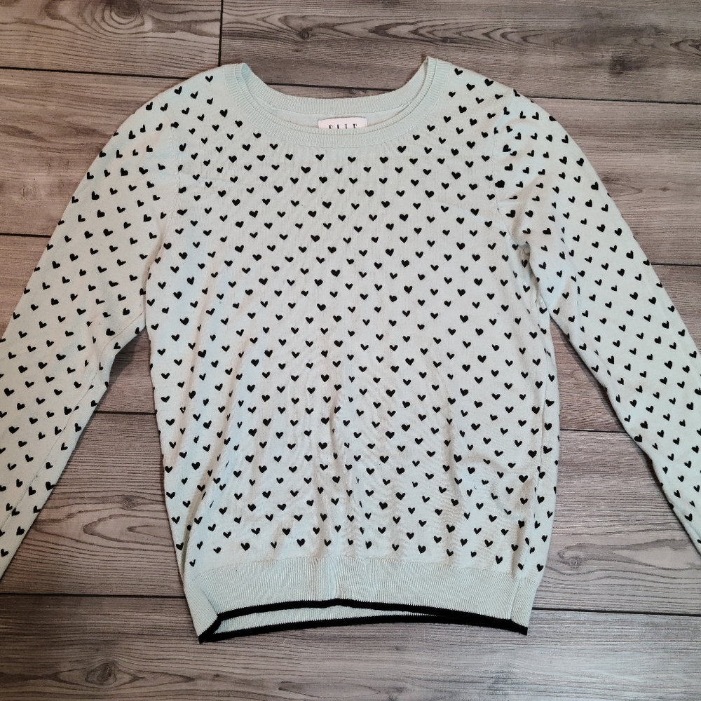 Heart sweater mint sweater valentine sweater ❤️ Elle sweater Heart print sweater